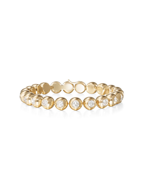 Audrey Tennis Bracelet Large in 18k Yellow Gold with White Diamonds — Melissa Kaye