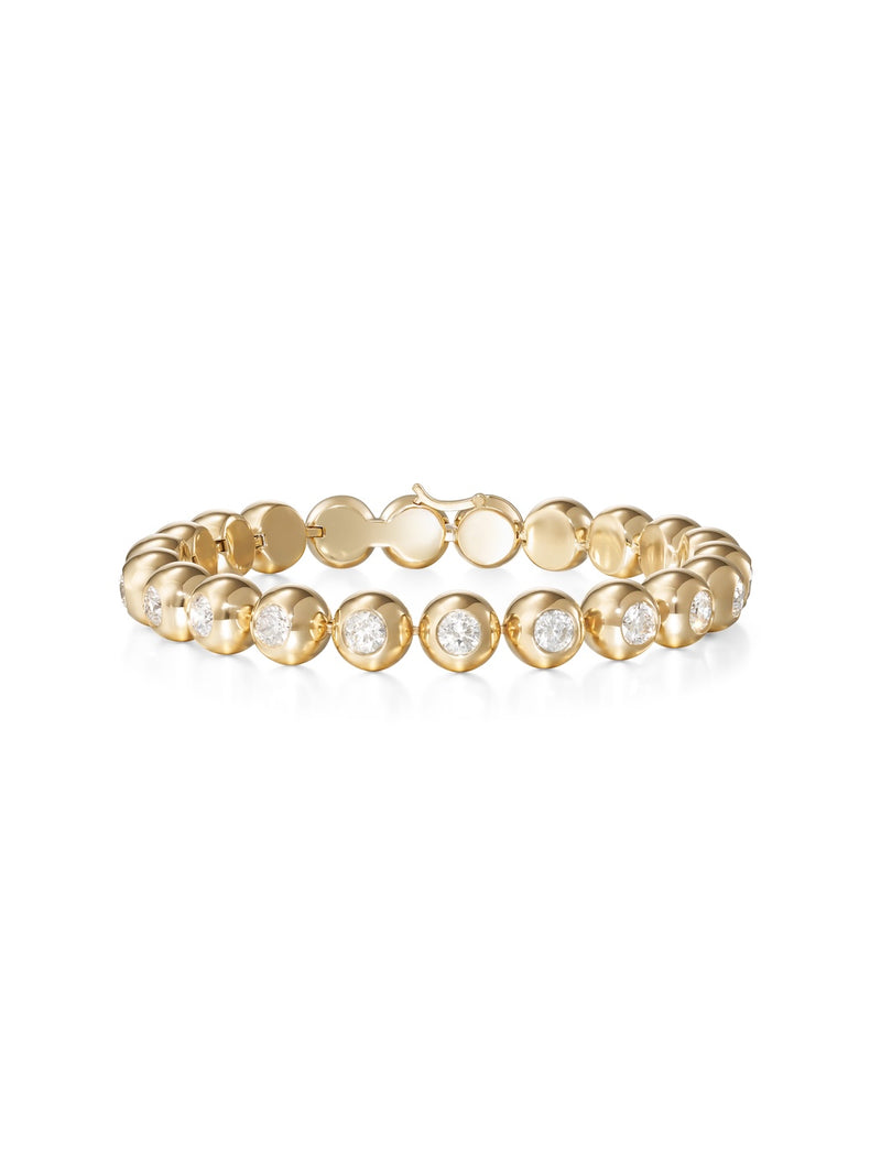 Audrey Tennis Bracelet Large in 18k Yellow Gold with White Diamonds — Melissa Kaye