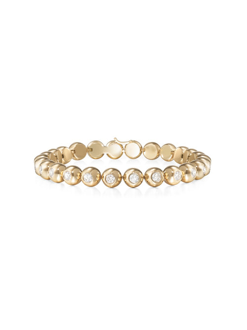 Audrey Tennis Bracelet Medium in 18k Yellow Gold with White Diamonds — Melissa Kaye