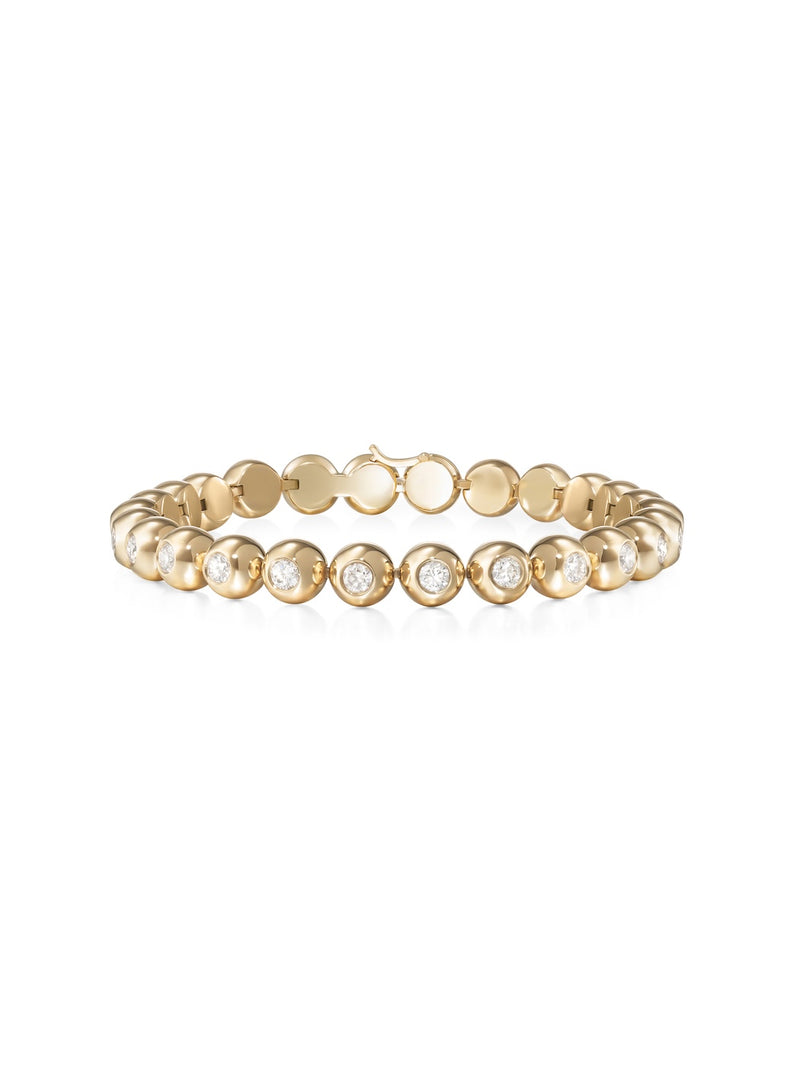 Audrey Tennis Bracelet Medium in 18k Yellow Gold with White Diamonds — Melissa Kaye