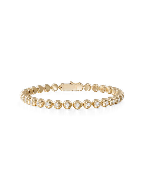 Audrey Tennis Bracelet Small in 18k Yellow Gold with White Diamonds — Melissa Kaye