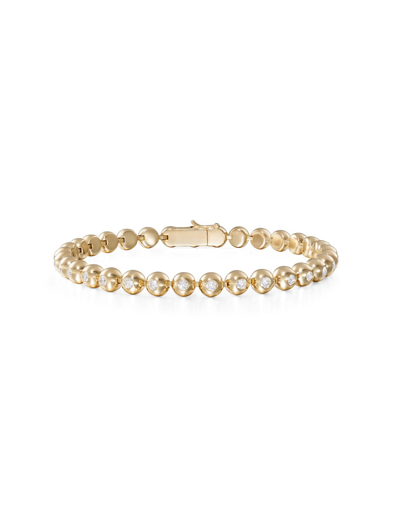 Audrey Tennis Bracelet Small in 18k Yellow Gold with White Diamonds — Melissa Kaye