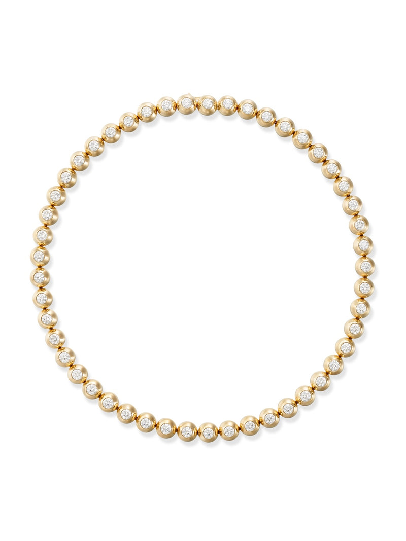 Audrey Tennis Necklace Large in 18k Yellow Gold with White Diamonds — Melissa Kaye