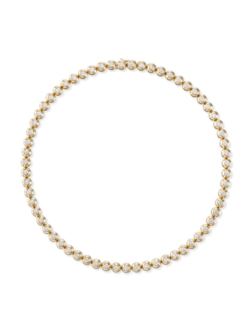 Audrey Tennis Necklace Medium in 18k Yellow Gold with White Diamonds — Melissa Kaye