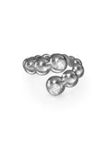 Audrey Wrap Ring Large in 18k Blackened Gold with Partial Diamond Setting — Melissa Kaye