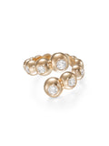 Audrey Wrap Ring Large in 18k Pink Gold with White Diamonds — Melissa Kaye