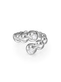 Audrey Wrap Ring Large in 18k White Gold with Partial Diamond Setting — Melissa Kaye