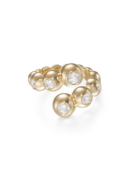 Audrey Wrap Ring Large in 18k Yellow Gold with White Diamonds — Melissa Kaye