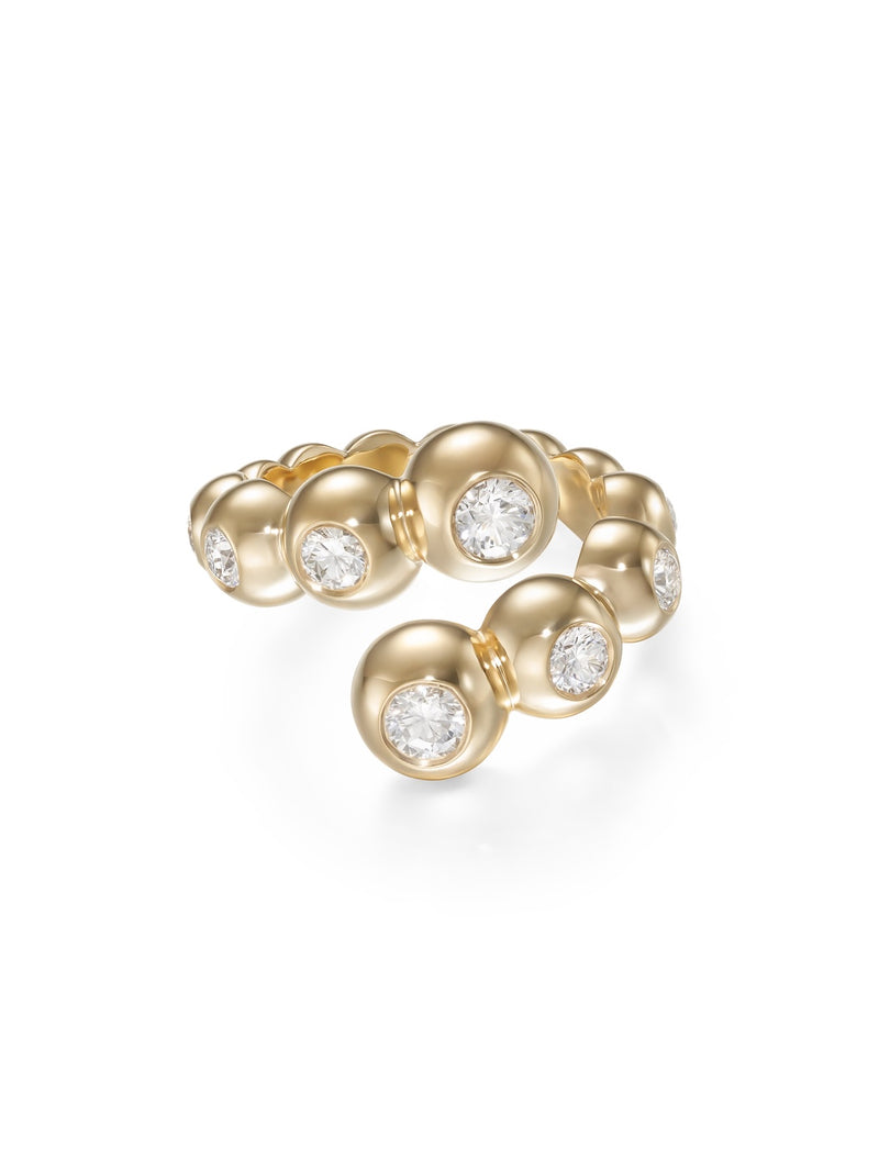 Audrey Wrap Ring Large in 18k Yellow Gold with White Diamonds — Melissa Kaye