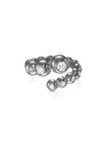 Audrey Wrap Ring in 18k Blackened Gold with White Diamonds — Melissa Kaye