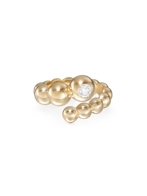 Audrey Wrap Ring in 18k Yellow Gold with Single Diamond — Melissa Kaye