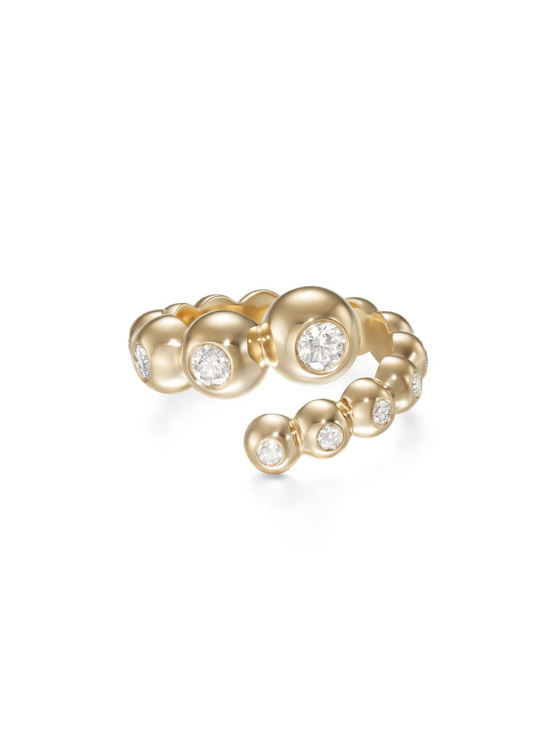 Audrey Wrap Ring in 18k Yellow Gold with White Diamonds — Melissa Kaye