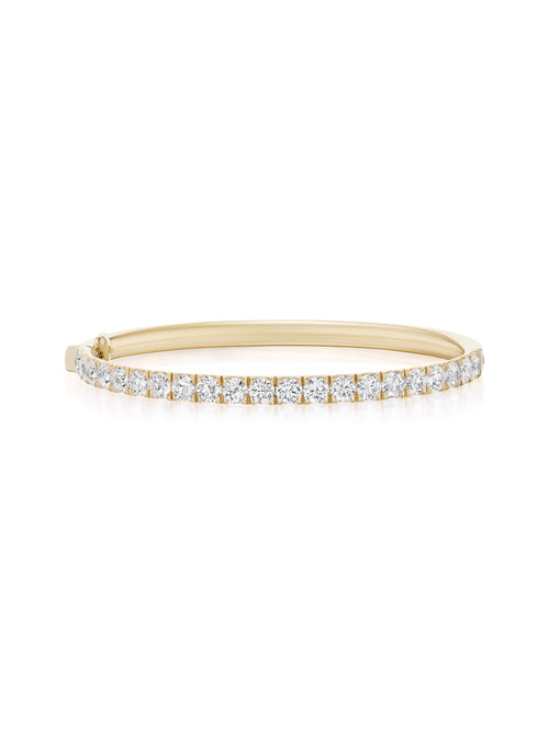 Clara Cuff Large in 18k Yellow Gold with White Diamonds — Melissa Kaye