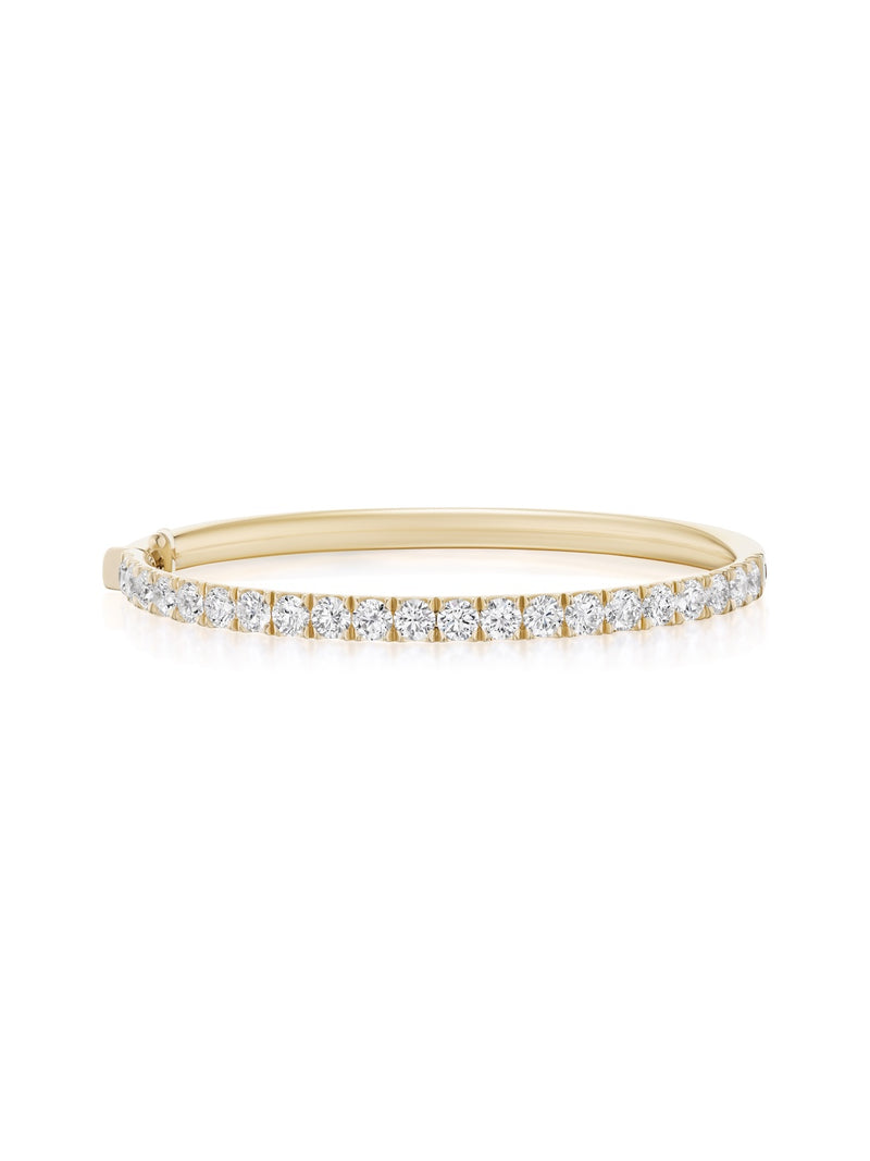 Clara Cuff Large in 18k Yellow Gold with White Diamonds — Melissa Kaye