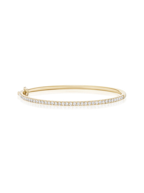 Clara Cuff Small in 18k Yellow Gold with White Diamonds — Melissa Kaye