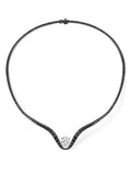 Clara Curved Collar in 18k Blackened Gold with Black and White Diamonds — Melissa Kaye