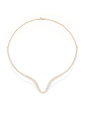 Clara Curved Collar in 18k Pink Gold with White Diamonds — Melissa Kaye