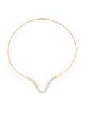 Clara Curved Collar in 18k Pink Gold with White Diamonds — Melissa Kaye