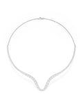 Clara Curved Collar in 18k White Gold with White Diamonds — Melissa Kaye