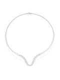 Clara Curved Collar in 18k White Gold with White Diamonds — Melissa Kaye
