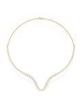 Clara Curved Collar in 18k Yellow Gold with White Diamonds — Melissa Kaye