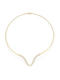 Clara Curved Collar in 18k Yellow Gold with White Diamonds — Melissa Kaye