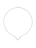 Clara Curved Pendant in 18k White Gold with White Diamonds — Melissa Kaye