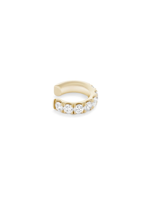 Clara Earcuff Medium in 18k Yellow Gold with White Diamonds — Melissa Kaye