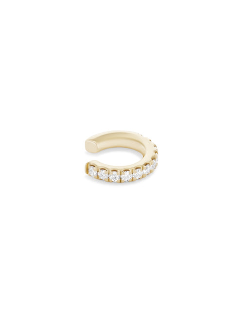 Clara Earcuff Small in 18k Yellow Gold with White Diamonds — Melissa Kaye