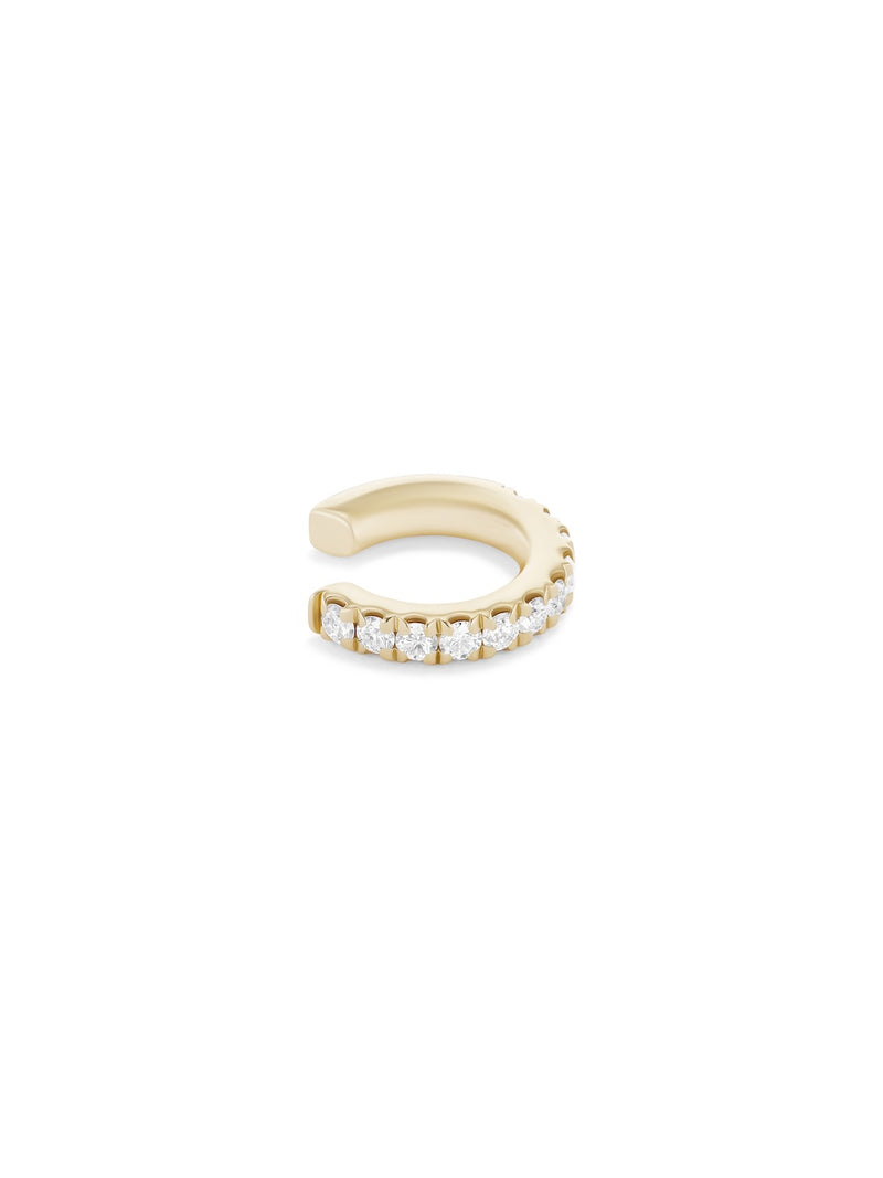 Clara Earcuff Small in 18k Yellow Gold with White Diamonds — Melissa Kaye