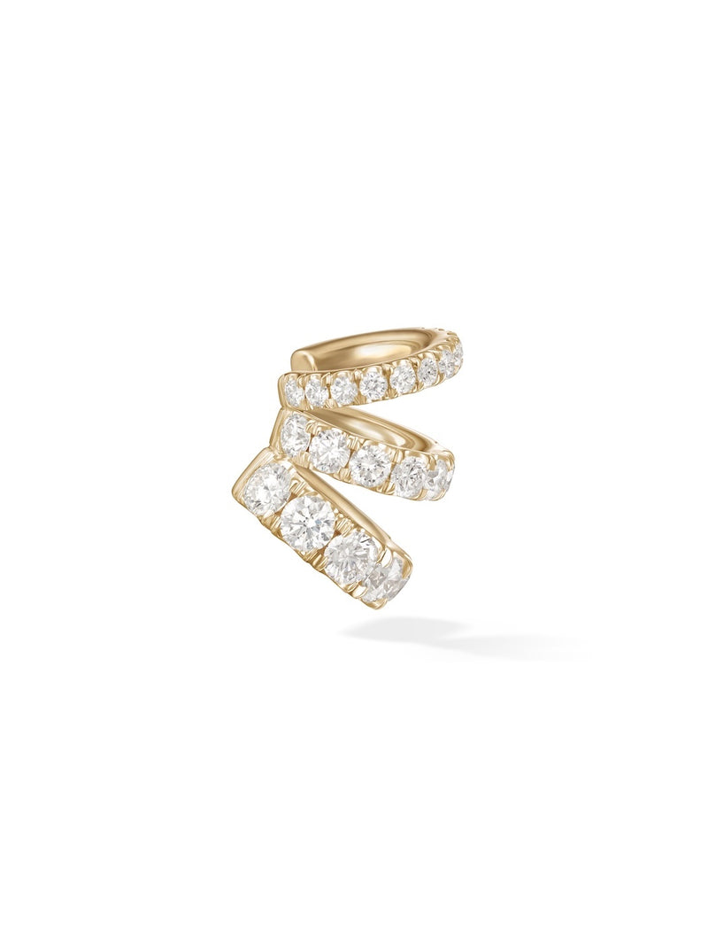 Clara Earcuff Triple in 18k Yellow Gold with White Diamonds — Melissa Kaye