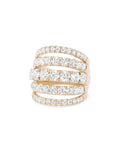 Clara Five Row Ring in 18k Pink Gold with White Diamonds — Melissa Kaye