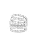 Clara Five Row Ring in 18k White Gold with White Diamonds — Melissa Kaye