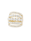 Clara Five Row Ring in 18k Yellow Gold with White Diamonds — Melissa Kaye