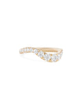 Clara Graduated Wave Ring in 18k Pink Gold with White Diamonds — Melissa Kaye