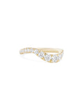 Clara Graduated Wave Ring in 18k Yellow Gold with White Diamonds — Melissa Kaye