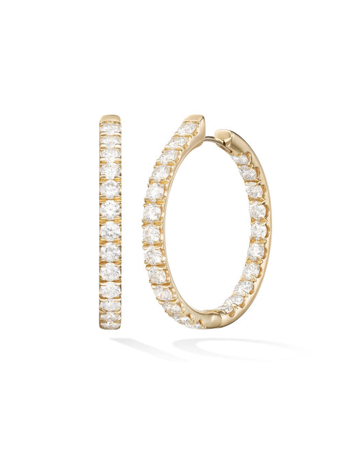 Clara Hoop Large in 18k Yellow Gold with White Diamonds — Melissa Kaye