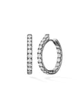 Clara Hoop Medium in 18k Blackened Gold with White Diamonds — Melissa Kaye