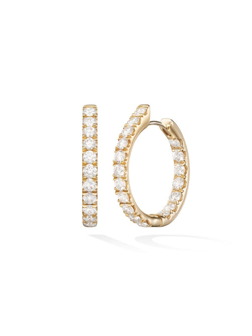Clara Hoop Medium in 18k Yellow Gold with White Diamonds — Melissa Kaye