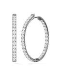 Clara Hoop XL in 18k Blackened Gold with White Diamonds — Melissa Kaye