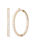 Clara Hoop XL in 18k Pink Gold with White Diamonds — Melissa Kaye