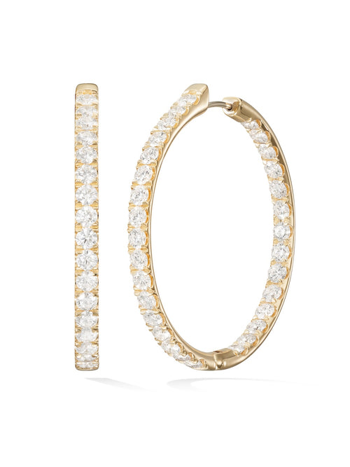 Clara Hoop XL in 18k Yellow Gold with White Diamonds — Melissa Kaye