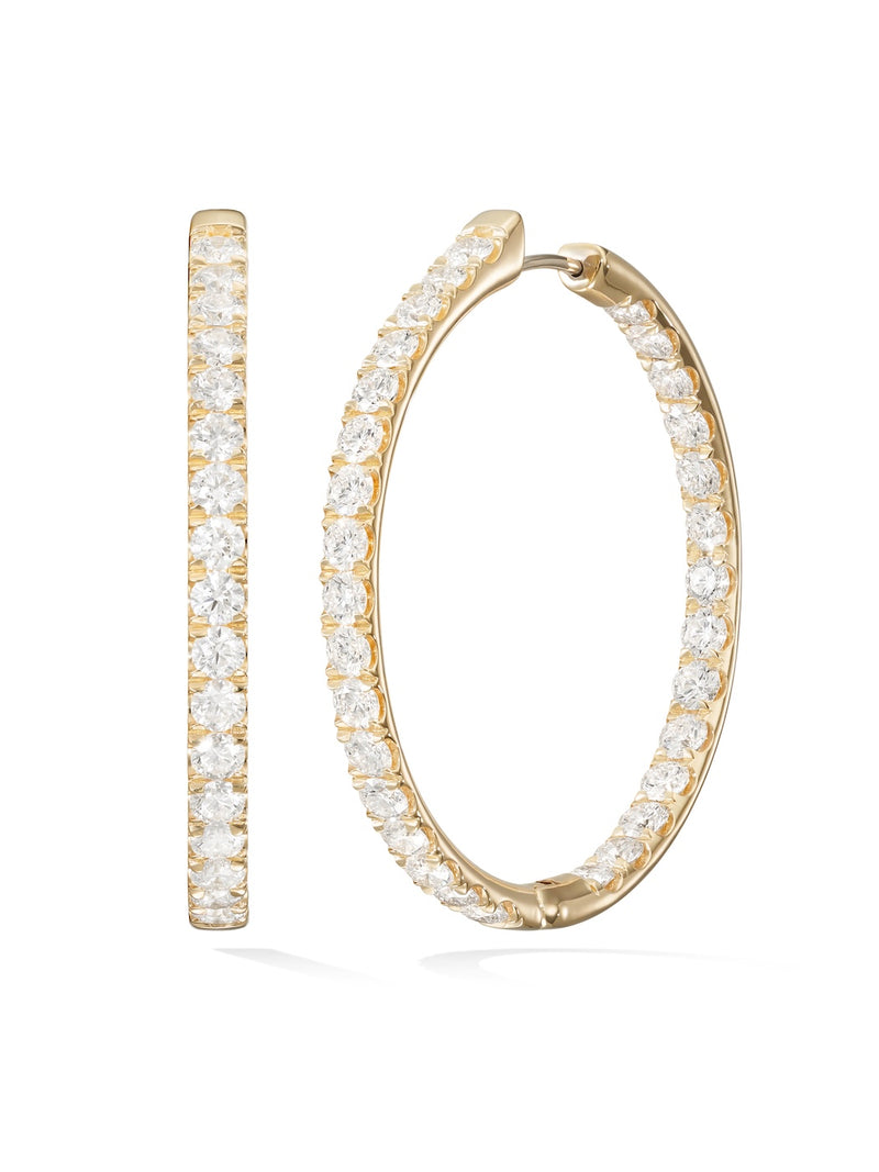 Clara Hoop XL in 18k Yellow Gold with White Diamonds — Melissa Kaye