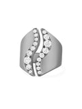 Clara Open Wave Ring in 18k Blackened Gold with White Diamonds — Melissa Kaye