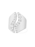 Clara Open Wave Ring in 18k White Gold with White Diamonds — Melissa Kaye