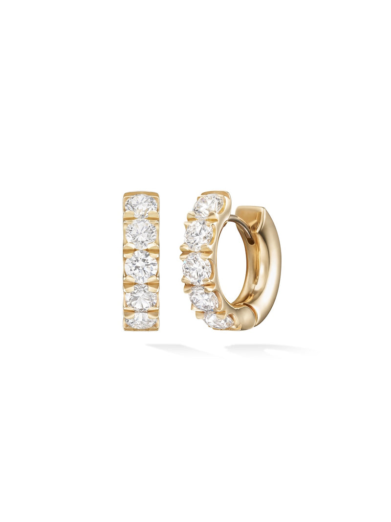 Clara Super Hoop in 18k Yellow Gold with White Diamonds — Melissa Kaye