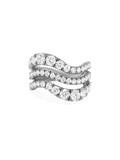 Clara Triple Wave Ring in 18k Blackened Gold with White Diamonds — Melissa Kaye