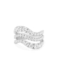 Clara Triple Wave Ring in 18k White Gold with White Diamonds — Melissa Kaye