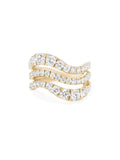 Clara Triple Wave Ring in 18k Yellow Gold with White Diamonds — Melissa Kaye