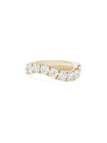 Clara Wave Ring Large in 18k Yellow Gold with White Diamonds — Melissa Kaye